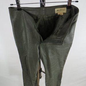 Rem Garson Olive Leather Pants